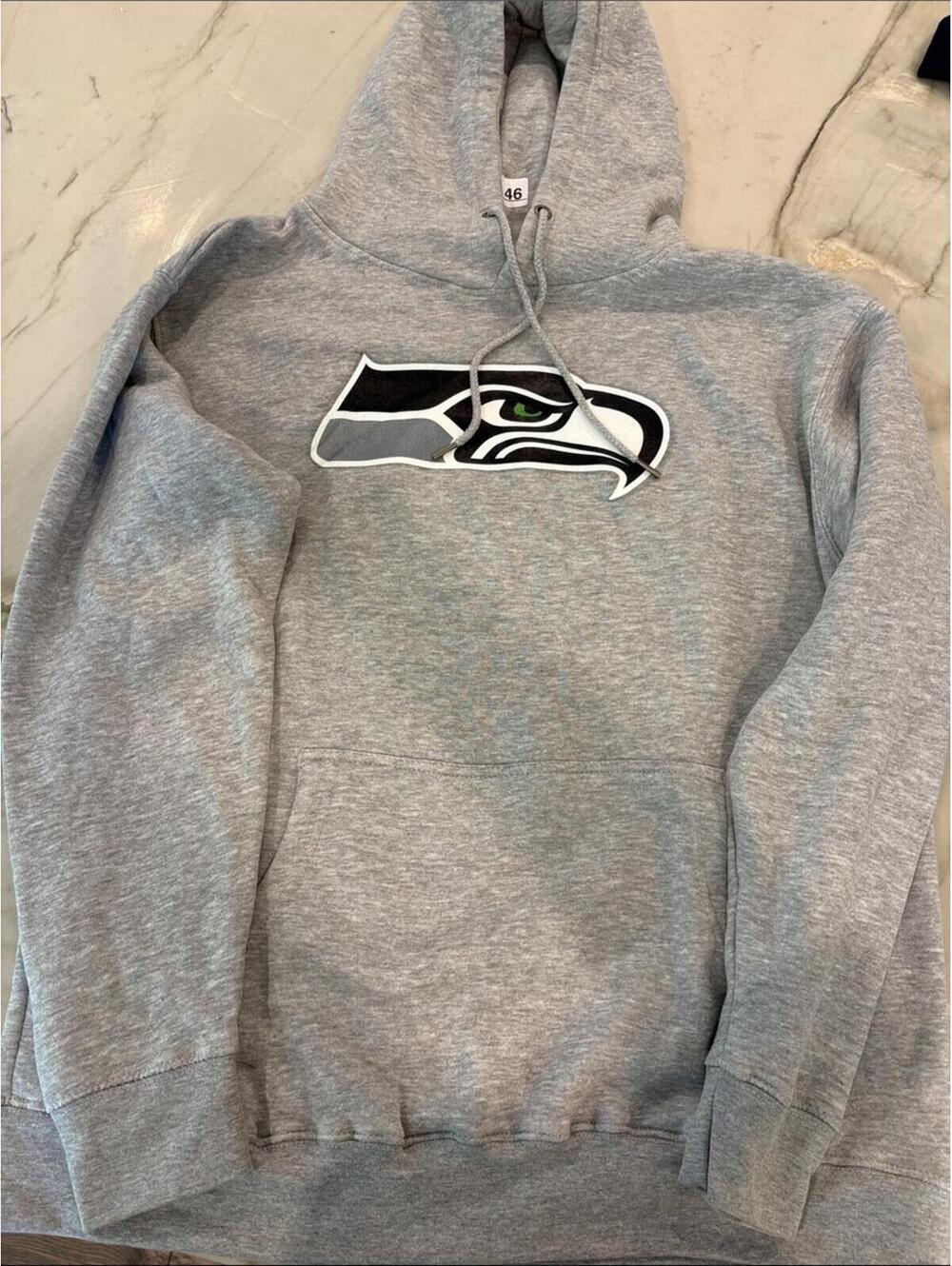 Fanatics Gray Seattle Seahawks Pullover Hoodie with Logo